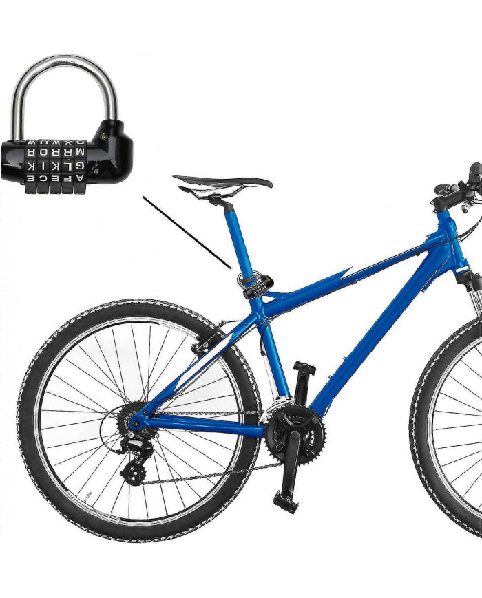 Cadenas à combinaison 5 lettres noir - serrures à combinaison - sac à dos pour ordinateur portable antivol de vélo [...]