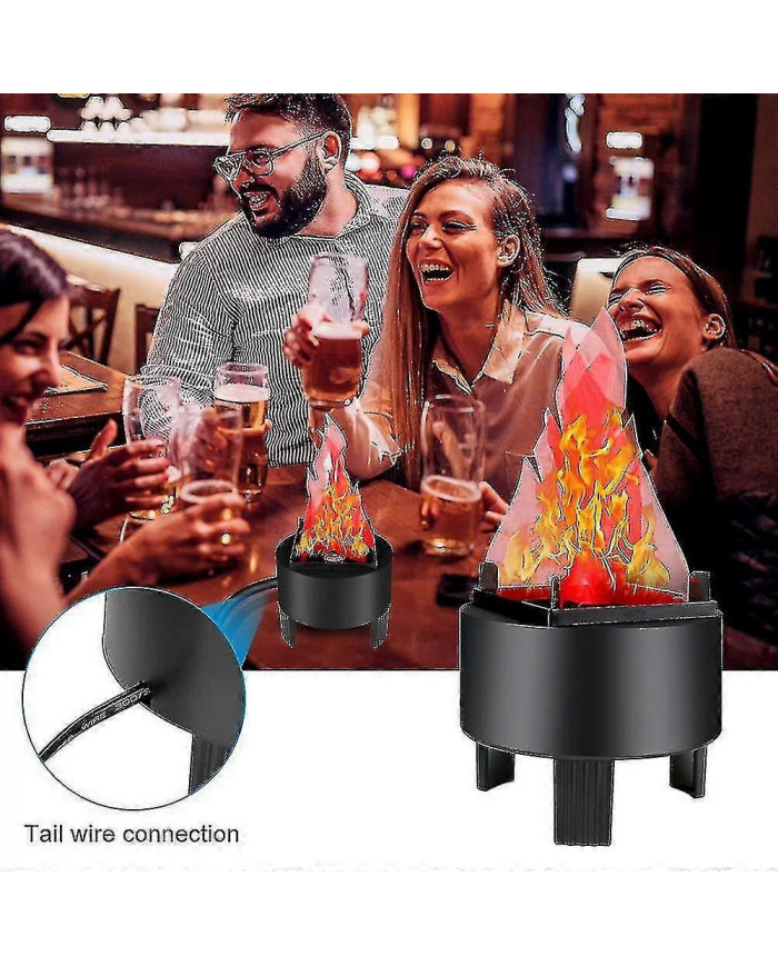 Led Fire Flame Effect Light Artificiel Électrique Flicker Campfire Lamp Party Decor Supplies For Bar