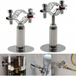 Stainless Steel Pipe Clamp Holder Clamp - Adjustable Ceiling Wall Mount Clamps Diameter 25-27mm Height 50-100mm [...]