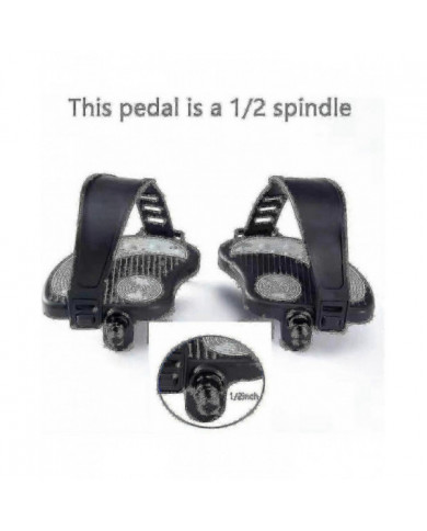 Pédales de vélo d’exercice avec sangles pour vélo de spin et vélo d’exercice stationnaire intérieur, 9/16 pouces