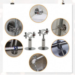 Stainless Steel Pipe Clamp Holder Clamp - Adjustable Ceiling Wall Mount Clamps Diameter 25-27mm Height 50-100mm [...]