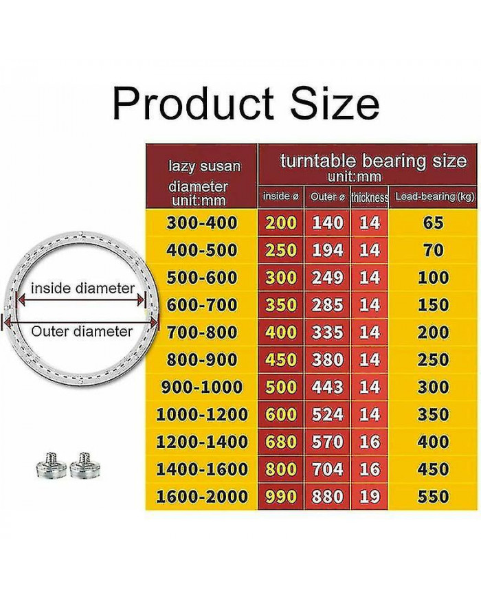 Roulement de plateau tournant en métal, base pivotante ronde, rotatif 360, roulements à billes à une rangée, pour [...]