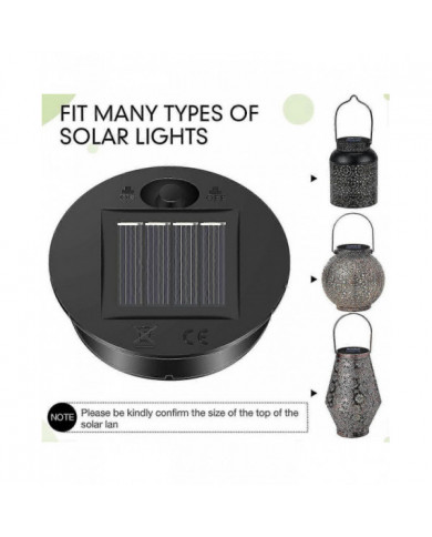6 Pcs Lampes Solaires Remplacement Top 7 Lumens Lanterne Solaire Pièces LED Panneau Solaire Lanterne Couvercle Lumières