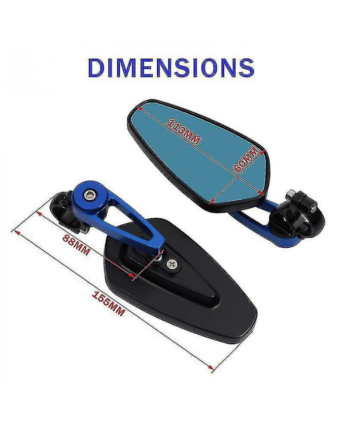 2024 For Kawasaki Z900 Z 900 Motorcycle Rear View Black Handle Bar End Side Rearview Mirrors