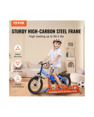 Vélo d’équilibre pliant pour tout-petits, acier à haute teneur en carbone de 16 pouces avec siège et guidon [...]