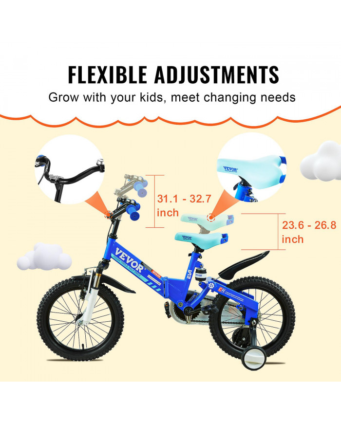 Vélo d’équilibre pliant pour tout-petits, acier à haute teneur en carbone de 16 pouces avec siège et guidon [...]