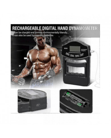 Testeur de force de préhension, 396lbs / 180kg Dynamomètre à main numérique Grip Strength Meter Usb Écran LCD [...]