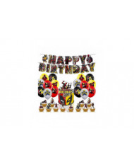 Deadpool & Wolverine Birthday Party Supplies Bannière Ballons Cake Toppers Set Decoration