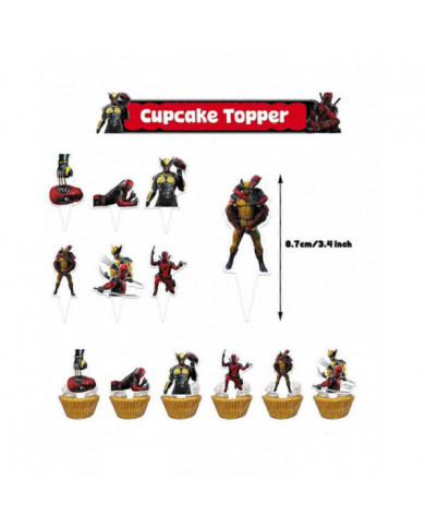 Deadpool & Wolverine Birthday Party Supplies Bannière Ballons Cake Toppers Set Decoration