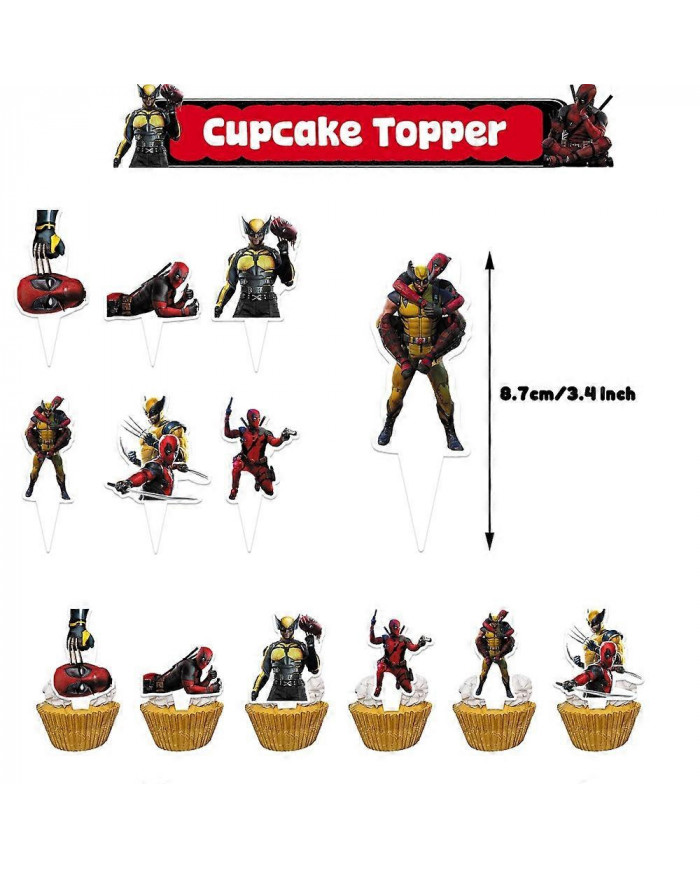 Deadpool & Wolverine Birthday Party Supplies Bannière Ballons Cake Toppers Set Decoration