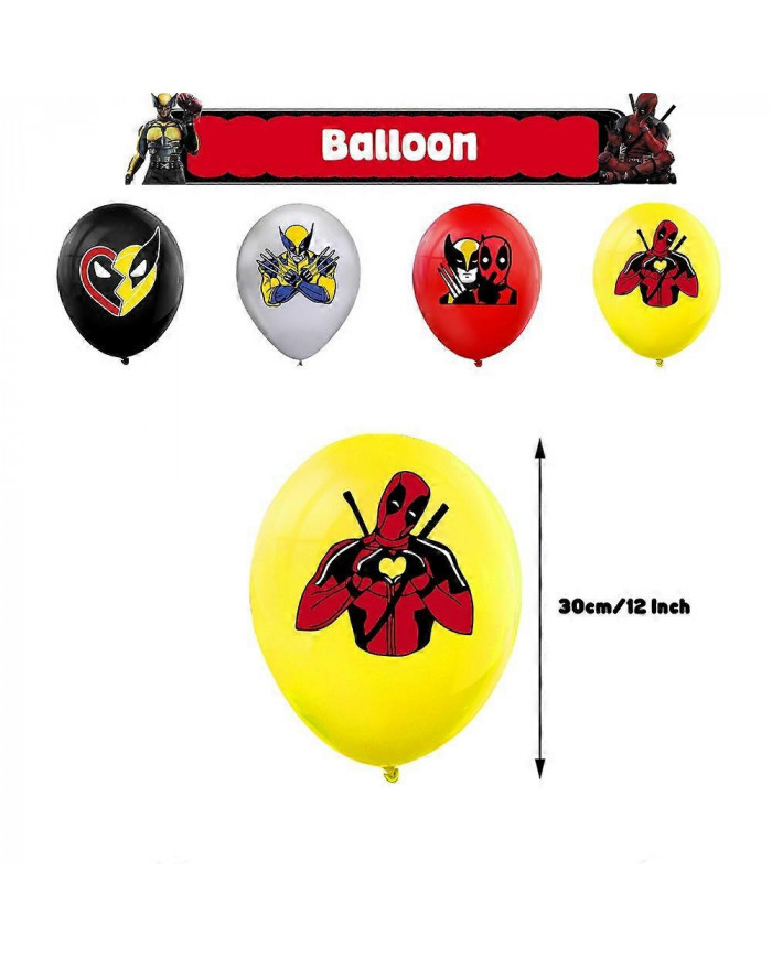 Deadpool & Wolverine Birthday Party Supplies Bannière Ballons Cake Toppers Set Decoration