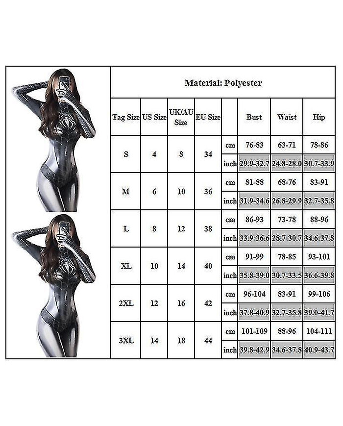 Lady Superhero Spiderman Cosplay Body Costume Halloween Costume Jumpsuit Romper Party Fancy Dress Cadeaux