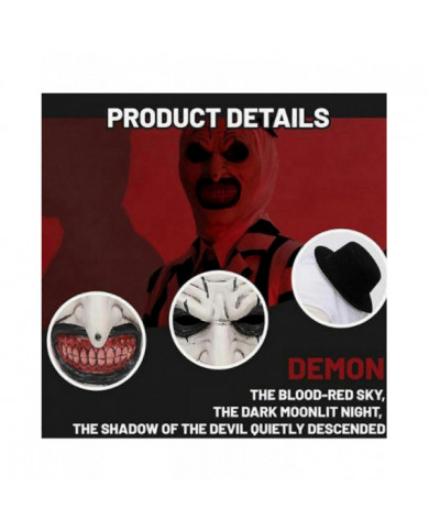 Halloween Terrifier Masque Clown Masque Effrayant Joker Costume Halloween Horreur Masque effrayant pour hommes adultes