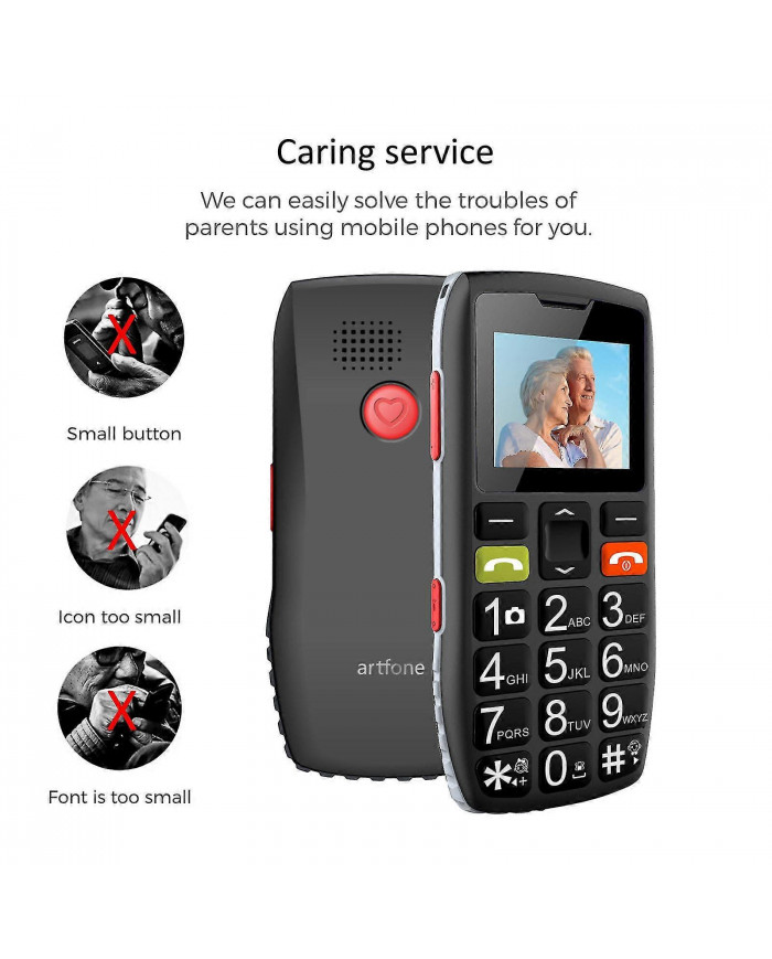 Téléphone portable senior déverrouillé avec gros boutons - bouton Sos - radio fm - haut-parleur Box - batterie [...]