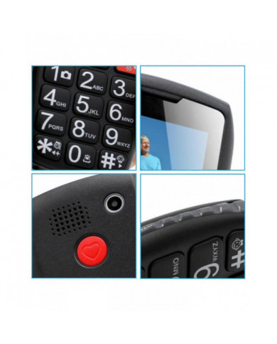 Téléphone portable senior déverrouillé avec gros boutons - bouton Sos - radio fm - haut-parleur Box - batterie [...]