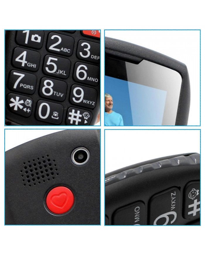 Téléphone portable senior déverrouillé avec gros boutons - bouton Sos - radio fm - haut-parleur Box - batterie [...]