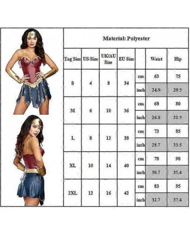 Wonder Woman Femmes Cosplay Costume Roleplay Party Fancy Dress Outfit Set