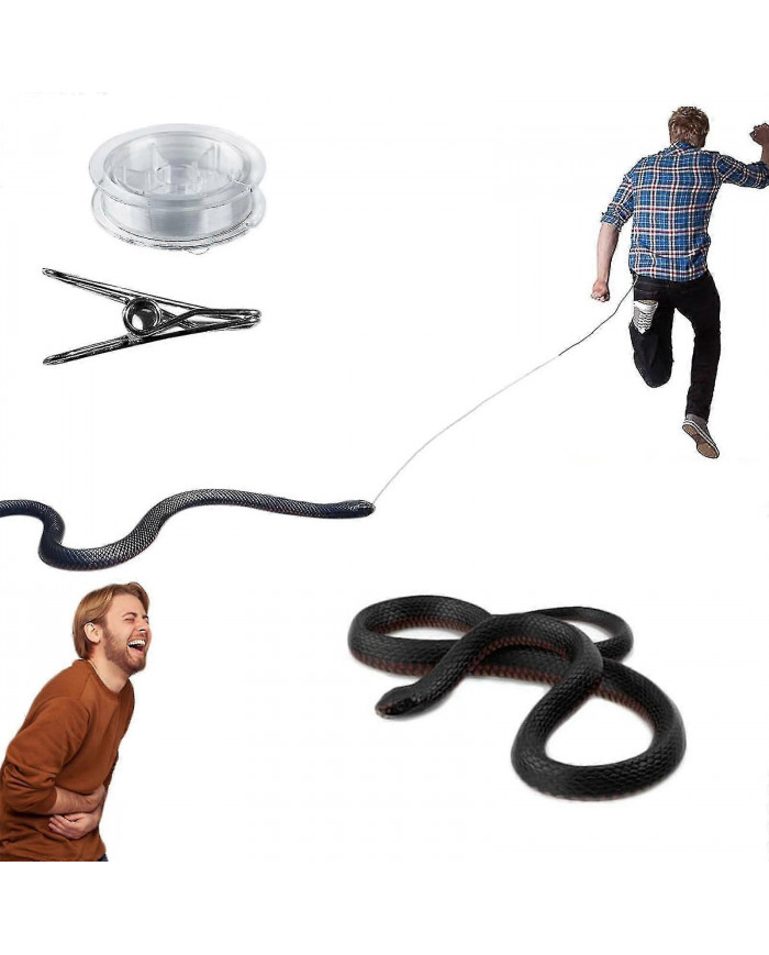 Farce de serpent avec clip de ficelle - Serpent sur une farce de corde qui poursuit les gens jouet, farce de [...]