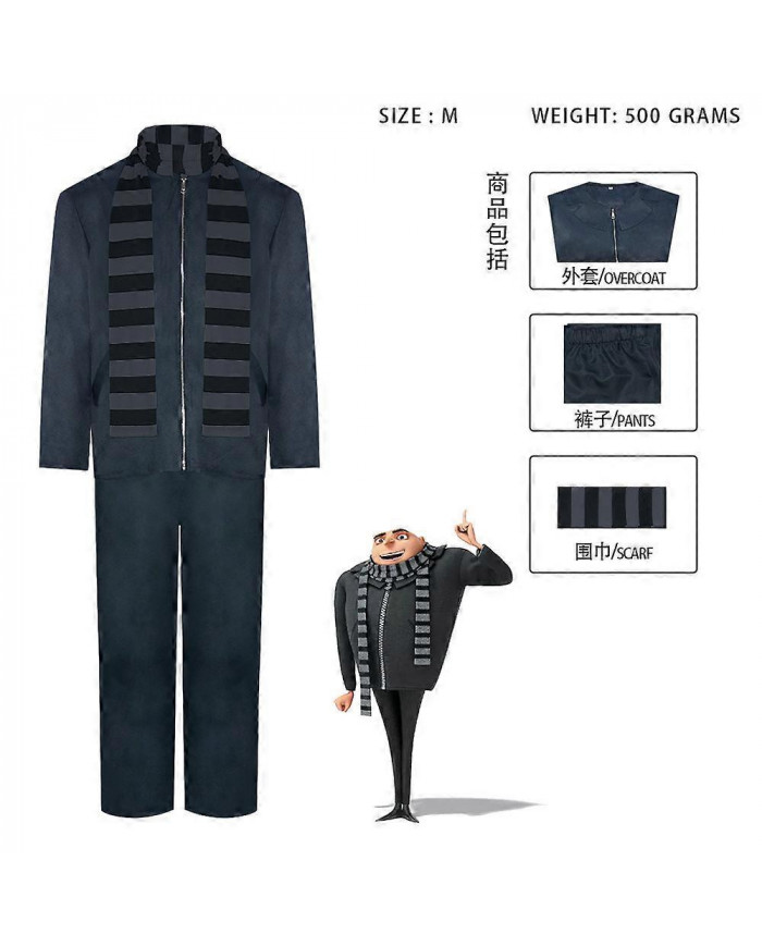 2024 Film Gru Cosplay Costume Manteau Pantalon Écharpe pour hommes Homme Déguisement Habillage Fête Fantaisie [...]