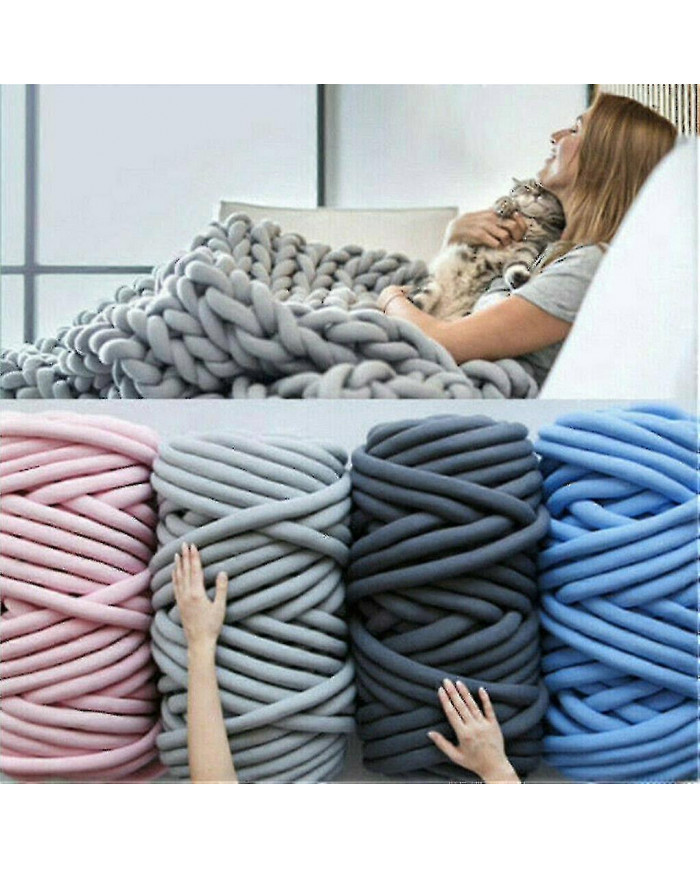 500g / 1kg Diy Chunky Yarn Jumbo Knit Giant Arm Knitting Blanket Thick Weaving Manuel