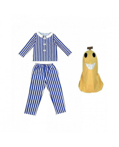Bananes Adultes En Pyjama Costume Bleu Blanc Rayure Chemise Pantalon Avec Tête De Banane Hommes Femmes [...]