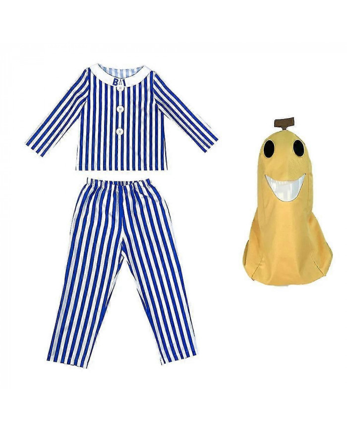 Bananes Adultes En Pyjama Costume Bleu Blanc Rayure Chemise Pantalon Avec Tête De Banane Hommes Femmes [...]