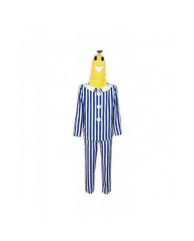 Bananes Adultes En Pyjama Costume Bleu Blanc Rayure Chemise Pantalon Avec Tête De Banane Hommes Femmes [...]