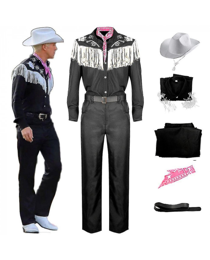Film Ken Ryan Gosling Cosplay Costume Adulte Hommes Cowboy Chemise Pantalon Chapeau Ceinture Foulard Costume [...]