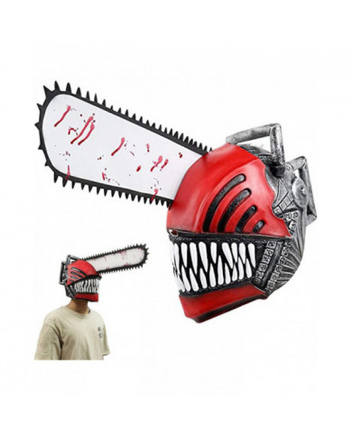 Chainsaw Man Mask Horror Scary Latex Headgear Mask For Halloween Cosplay Party Supplies