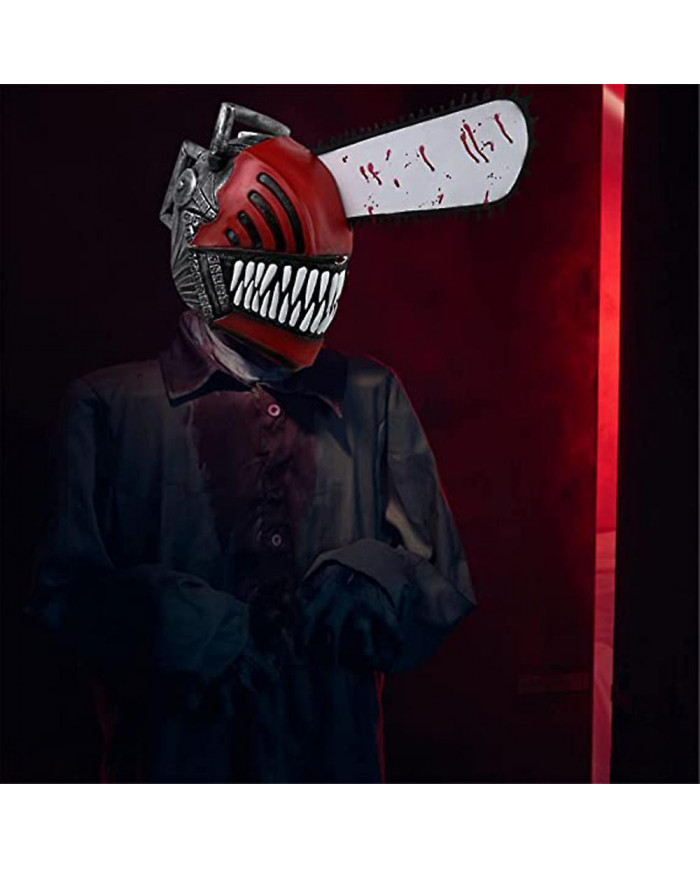 Chainsaw Man Mask Horror Scary Latex Headgear Mask For Halloween Cosplay Party Supplies