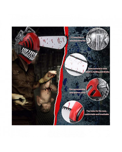 Chainsaw Man Mask Horror Scary Latex Headgear Mask For Halloween Cosplay Party Supplies