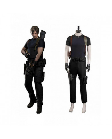 Leon S Kennedy Cosplay Costume Anime Game Evil 4 Remake Top Pants Hommes Ensemble complet Vêtements Halloween [...]