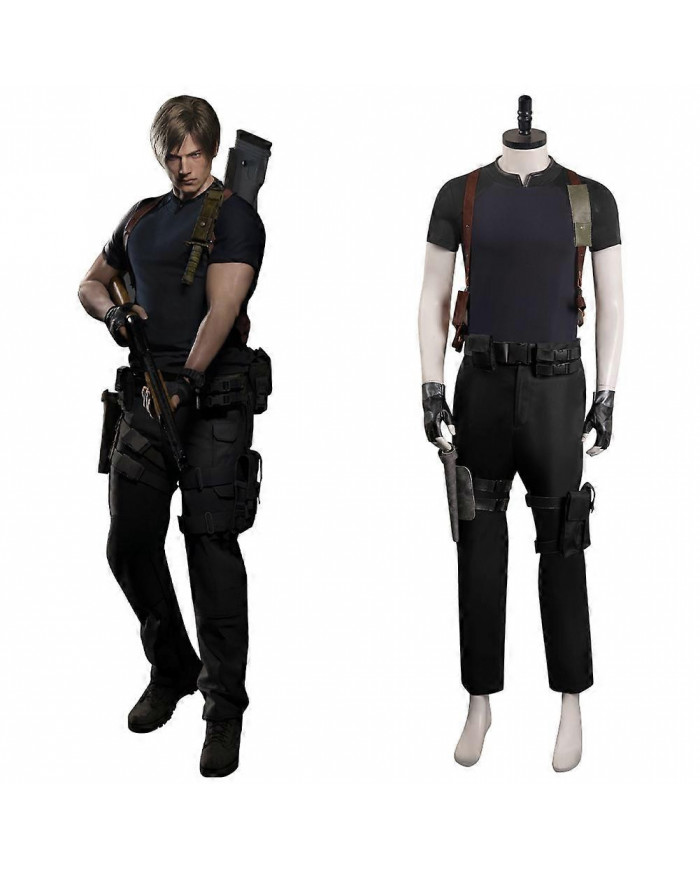 Leon S Kennedy Cosplay Costume Anime Game Evil 4 Remake Top Pants Hommes Ensemble complet Vêtements Halloween [...]