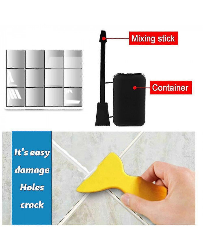 Pâte De Réparation, Kit De Réparation De Baignoire Blanc, Kit De Finition De Fissure De Baignoire, Kit De [...]