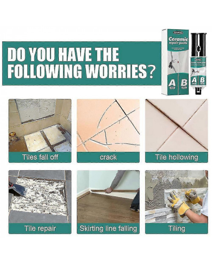 Pâte De Réparation, Kit De Réparation De Baignoire Blanc, Kit De Finition De Fissure De Baignoire, Kit De [...]
