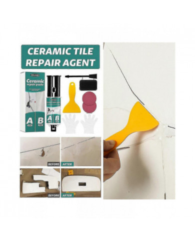 Pâte De Réparation, Kit De Réparation De Baignoire Blanc, Kit De Finition De Fissure De Baignoire, Kit De [...]