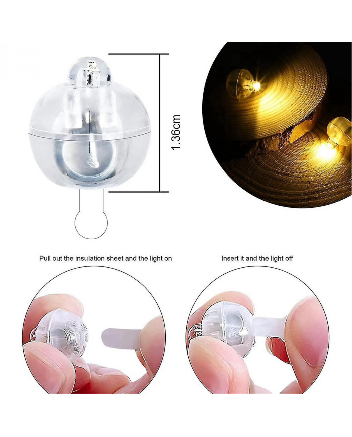 60pcs Led Ballon Lumières, Mini Led Lumière Blanc Chaud, Led Ballon Lumière Pour Lanterne En Papier, Ballon [...]
