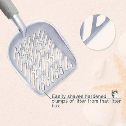 Pelle à litière pour chat, bac à litière en métal durable, tamis avec pelle profonde et ergonomique