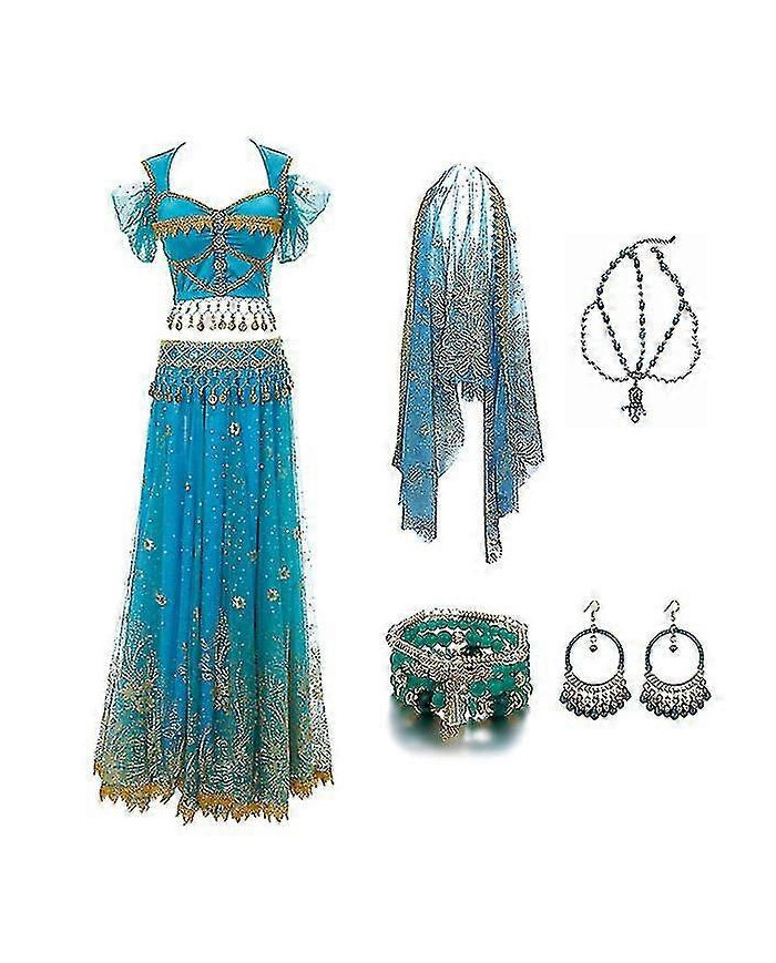 Festival Arabian Princess Costumes Indian Dance Broder Bollywood Jasmine Costume Party Cosplay Jasmine Princess [...]