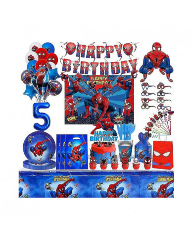 Spiderman Décoration De Fête D’anniversaire Garçons Dessin Animé Spiderman Thème Vaisselle Tasse Assiette Ballon [...]