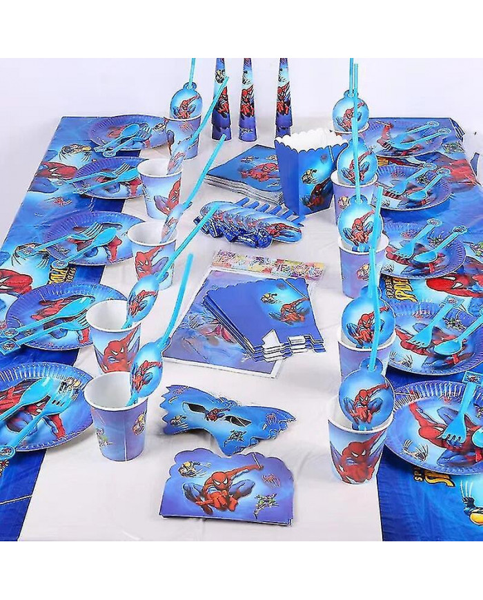 Spiderman Décoration De Fête D’anniversaire Garçons Dessin Animé Spiderman Thème Vaisselle Tasse Assiette Ballon [...]