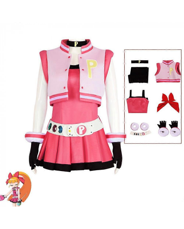 Huiyun Powerpuff Girls Cosplay Girls Costume Dress Set Blossom Buttercup Bubbles Costume Dress With Belt Set [...]