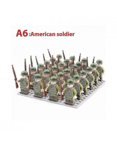Figures militaires Blocs de construction Allemand Soviétique Us France Japon Soldats Briques Jouets