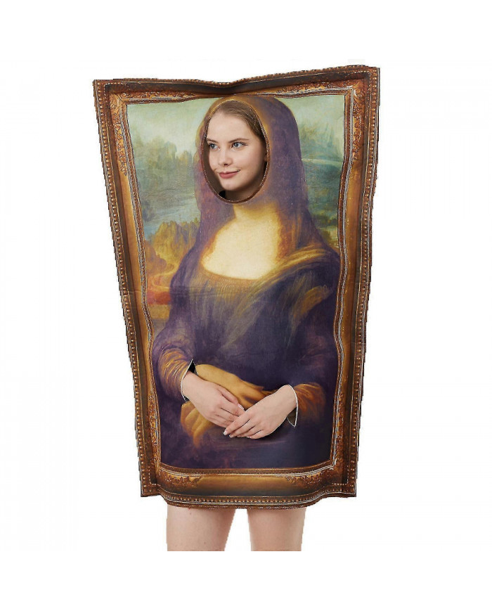 Drôle Mona Lisa Costume Mural Pour Adulte Unisexe Combinaison Costume Cosplay