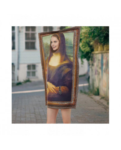 Drôle Mona Lisa Costume Mural Pour Adulte Unisexe Combinaison Costume Cosplay