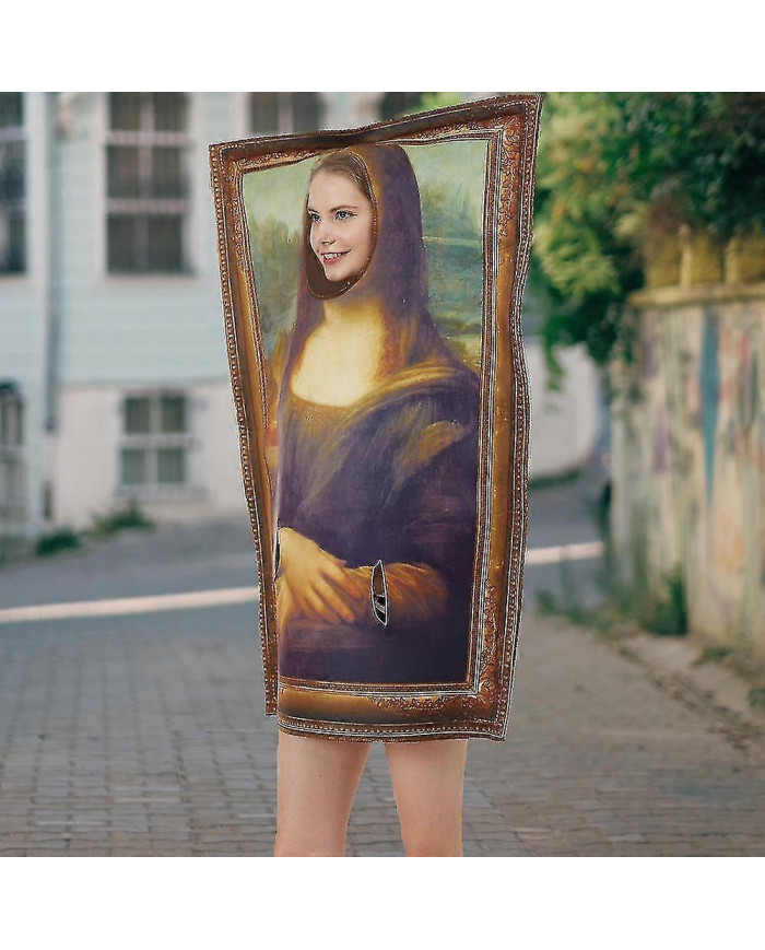 Drôle Mona Lisa Costume Mural Pour Adulte Unisexe Combinaison Costume Cosplay