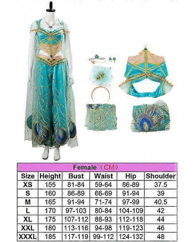 Princess Peacock Cosplay Fantasy 2019 Movie Naomi Scott Costume Disguise Adult Women Cosplay Roleplay Fantasia [...]