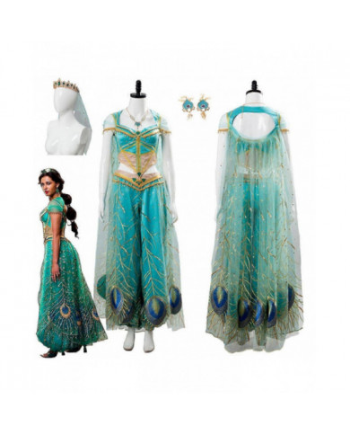 Princess Peacock Cosplay Fantasy 2019 Movie Naomi Scott Costume Disguise Adult Women Cosplay Roleplay Fantasia [...]