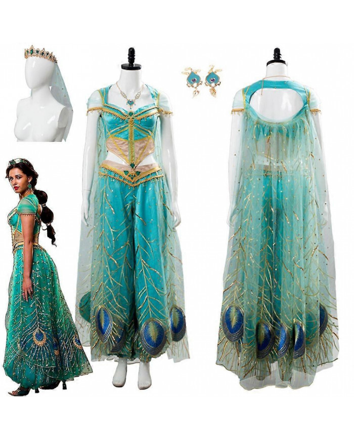 Princess Peacock Cosplay Fantasy 2019 Movie Naomi Scott Costume Disguise Adult Women Cosplay Roleplay Fantasia [...]