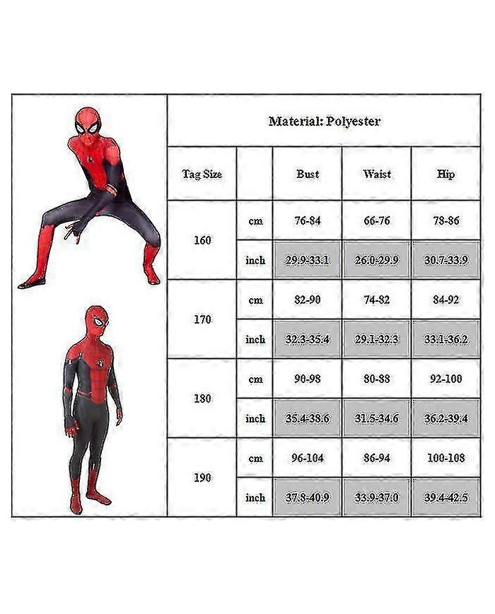 Loin de la maison Costume Unisexe Spiderman Costume Adulte Halloween Party Cosplay Costumes Suit-r